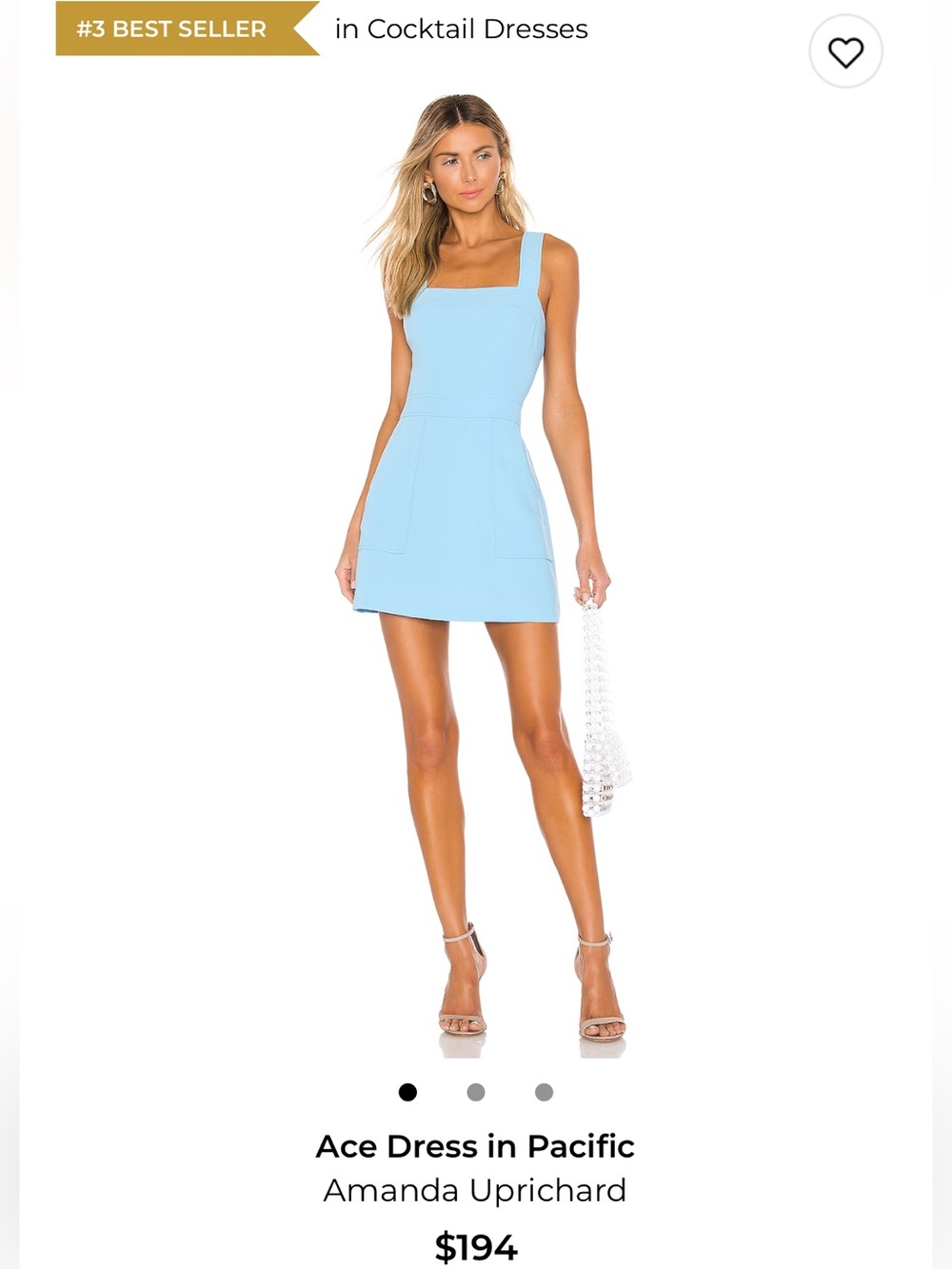 Amanda Uprichard Ace Mini Dress Square Neck Beachy Casual Festival Summer Hoco S